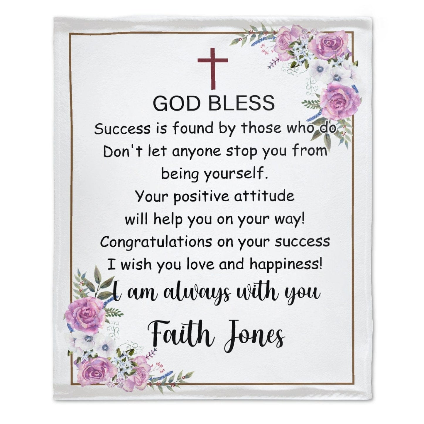 Personalized Name Custom Blanket - God Bless - Gifts for Kids