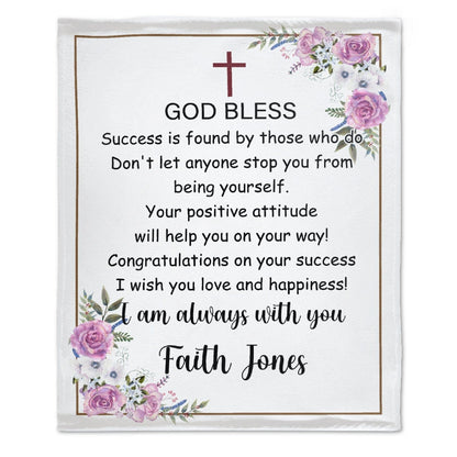 Personalized Name Custom Blanket - God Bless - Gifts for Kids