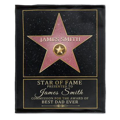 Star Of Fame, Best Mom, Best Dad Of The Year - Family Personalized Custom blanket - Birthday Gift For Mom And Dad
