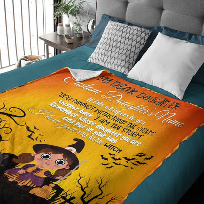 Personalized Daughter Name Blanket-Halloween Witches