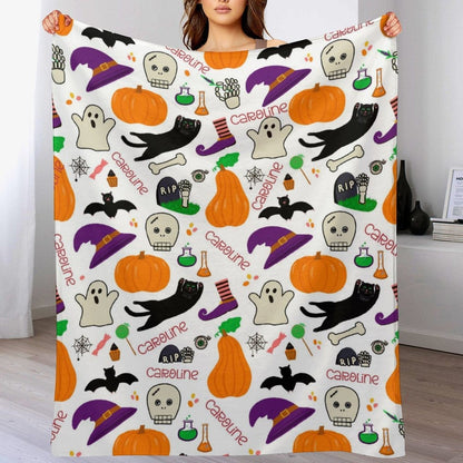 Personalized Custom Halloween Baby Name Blanket