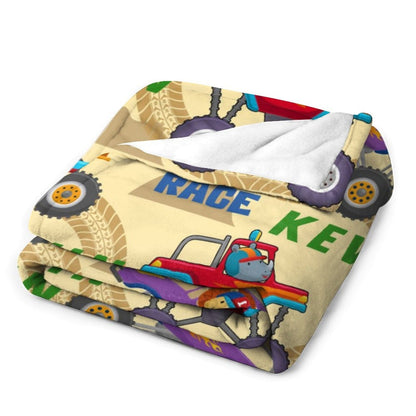 Custom Name Farm Tools Car Kids Blanket