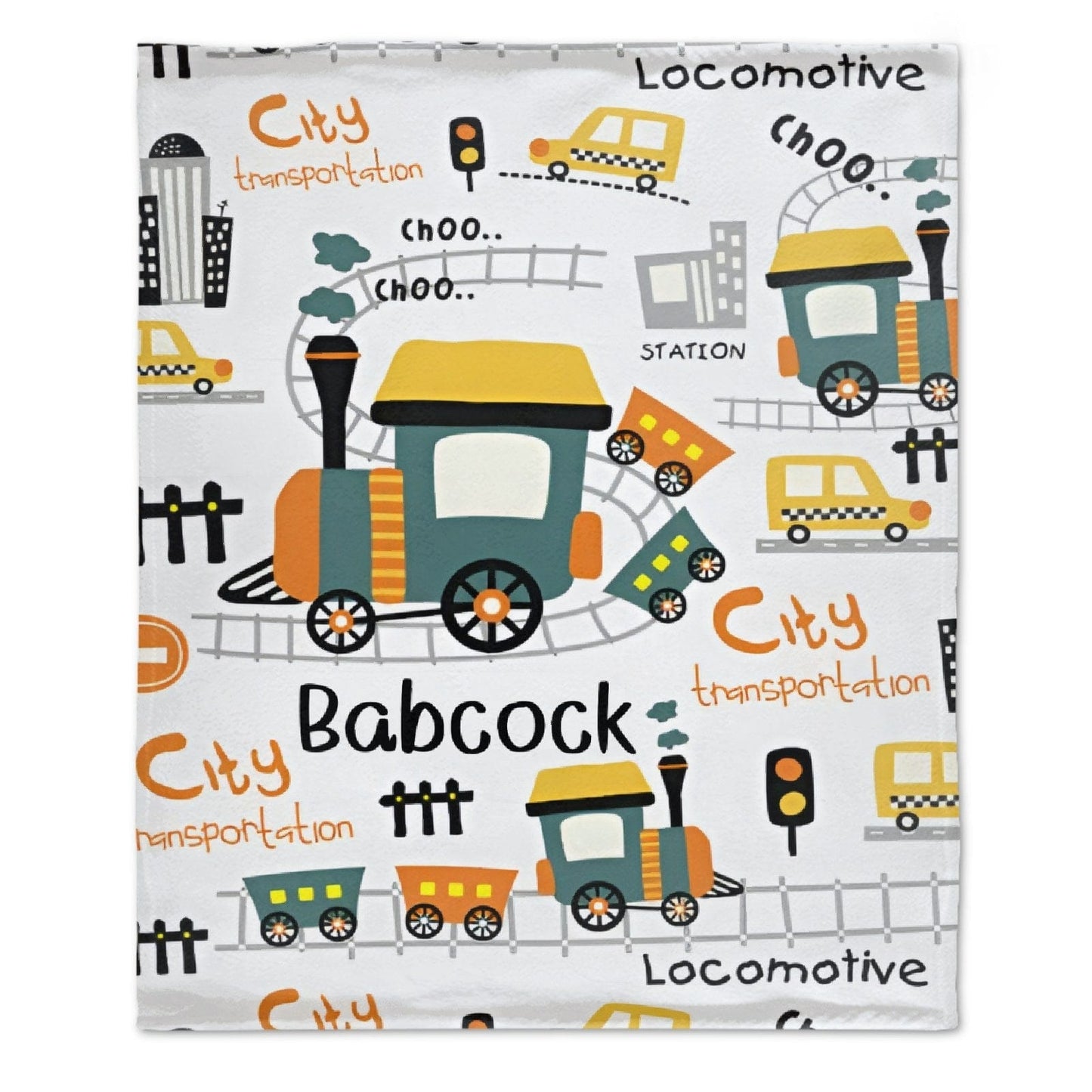 Choo Choo Train Personalized Kid Baby Blanket