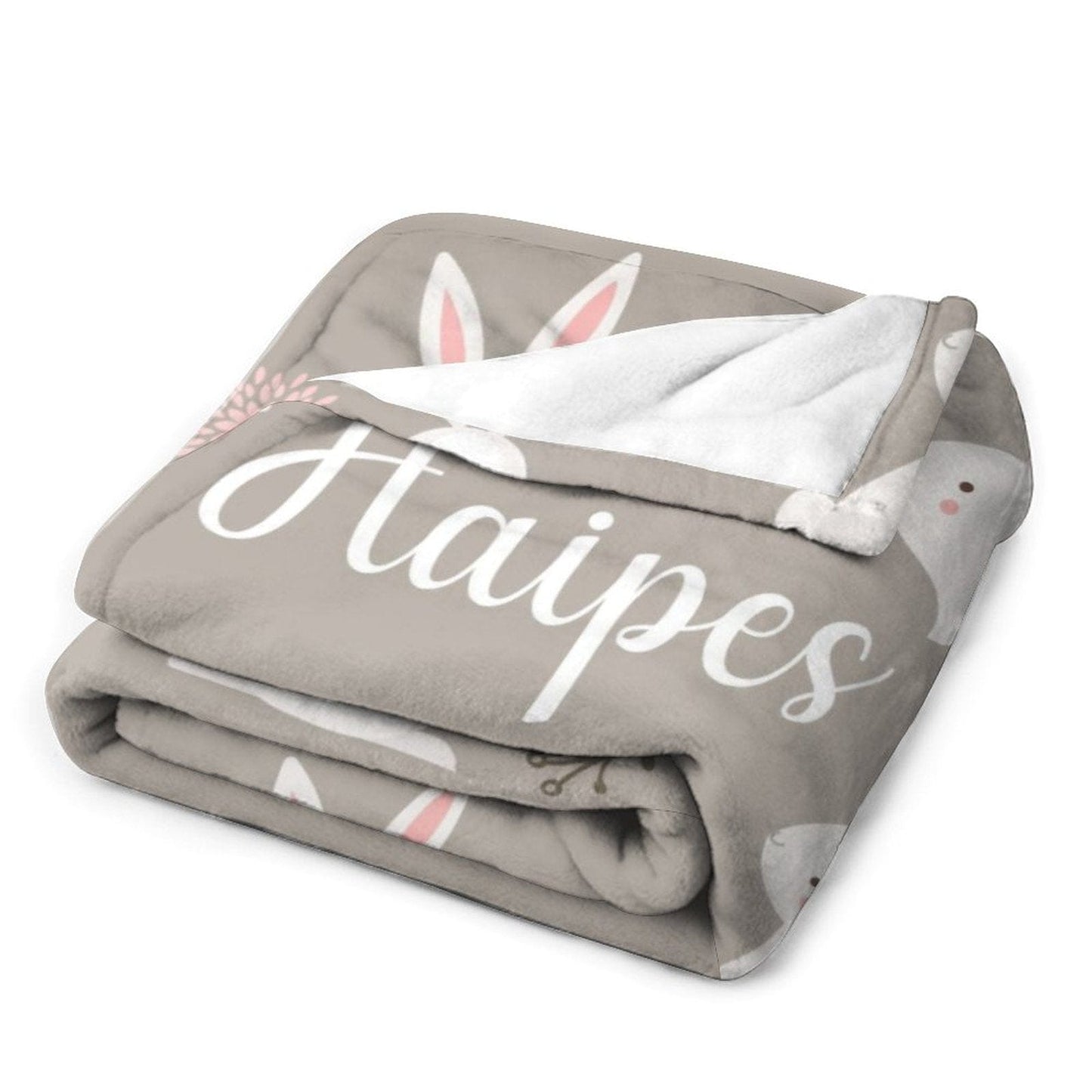 Personalized Baby Girl Bunny Rabbit Name Blanket