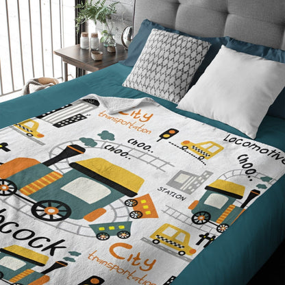 Choo Choo Train Personalized Kid Baby Blanket