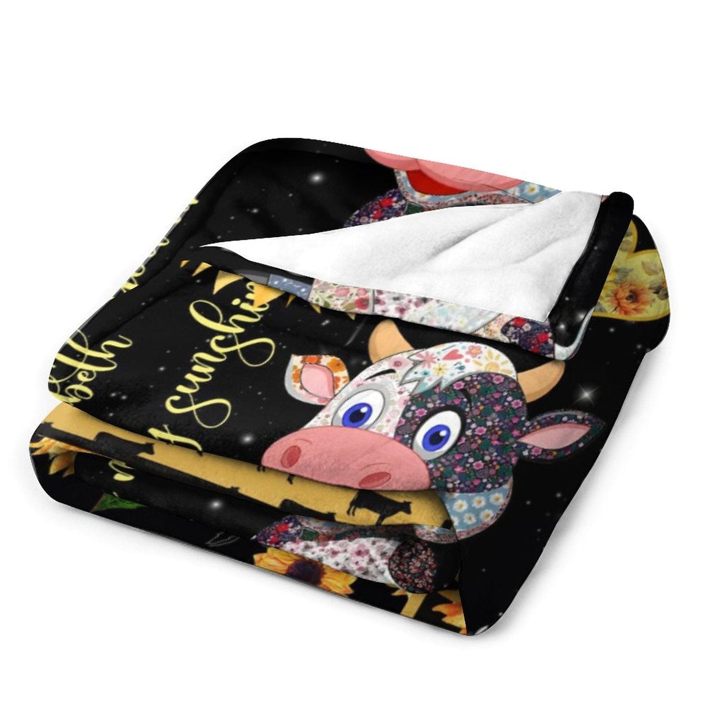 Personalized Cow Blanket - You are my sunshine
