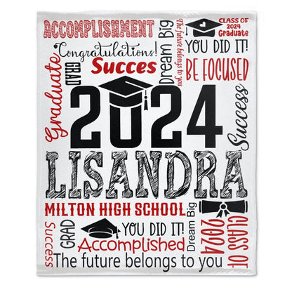 Custom Name Soft Blanket - Graduation Gift