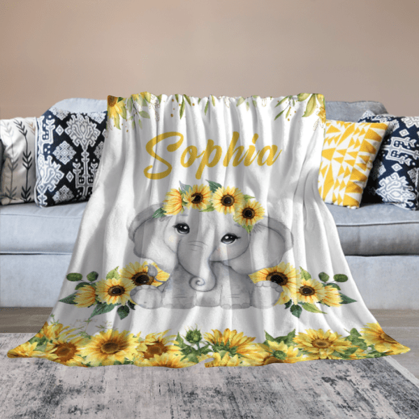 Personalized Custom Name Newborn Baby Blanket