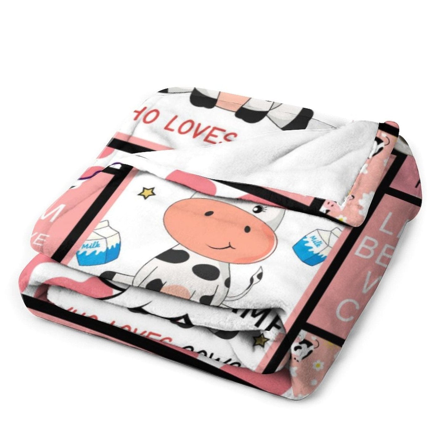 Personalized Cow Print Blanket with Name
