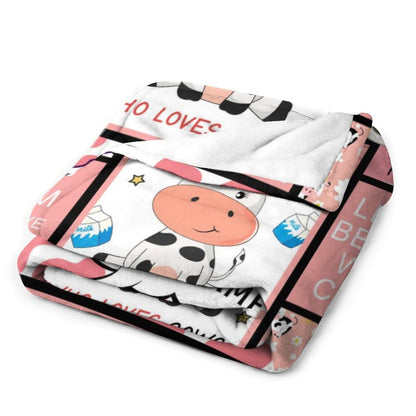 Personalized Cow Print Blanket with Name