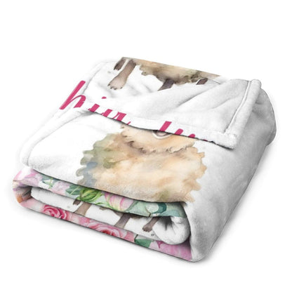 Custom Name Baby Girl Lamb Blanket