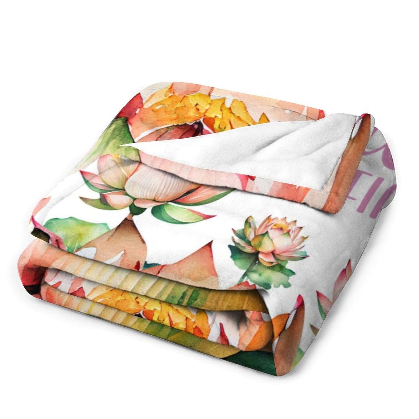 Lotus Flowers Personalize Baby Blanket
