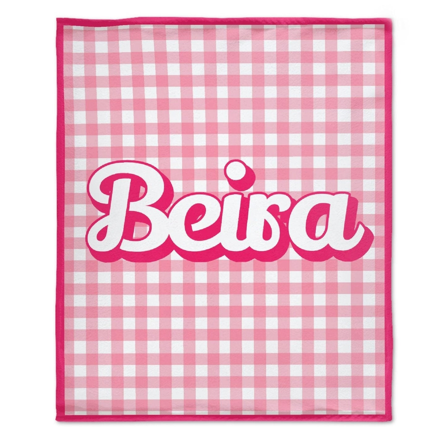 Pink Personalized Name Custom Blanket