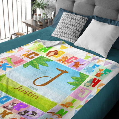 Personalized Baby Blanket Initial Letter Alphabet Blankets