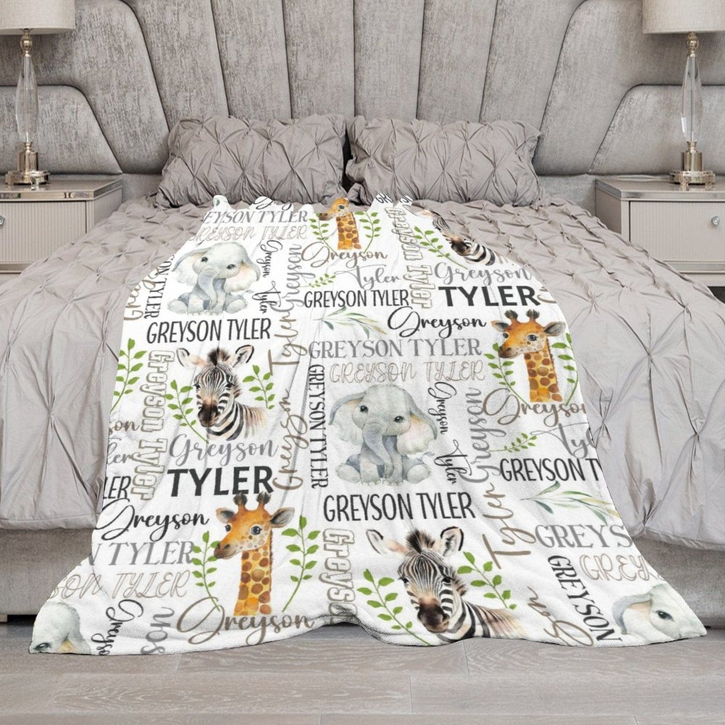 Safari Name Custom Baby Blanket