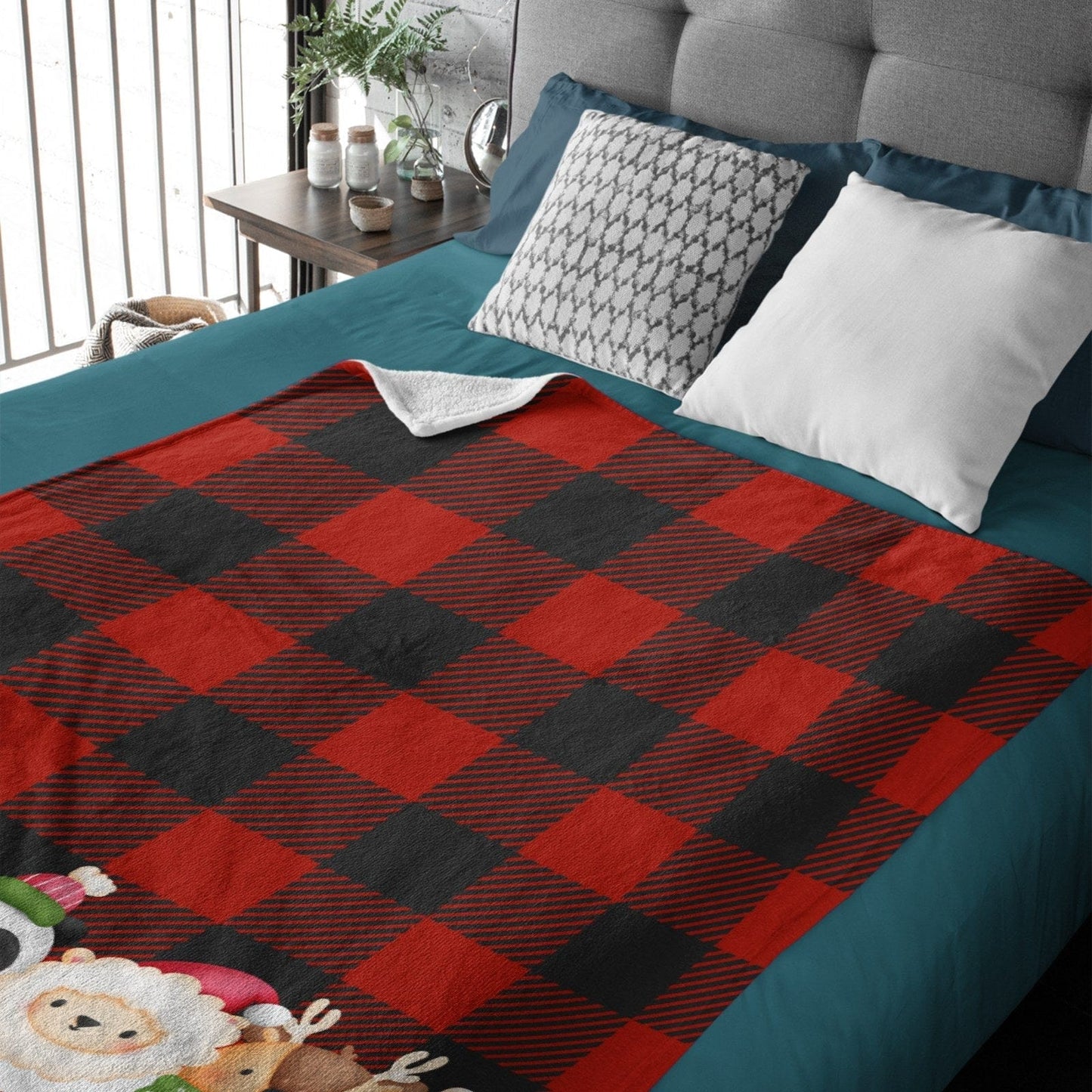 Custom Baby's First Merry Xmas Buffalo Plaid  Blanket Blanket