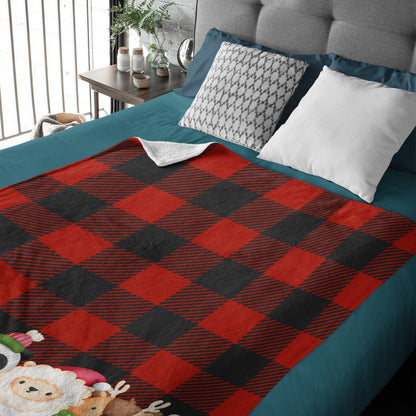 Custom Baby's First Merry Xmas Buffalo Plaid  Blanket Blanket