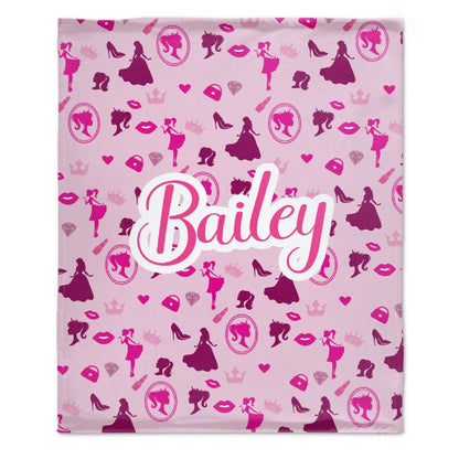 Personalized Name Custom Pink Party Blanket