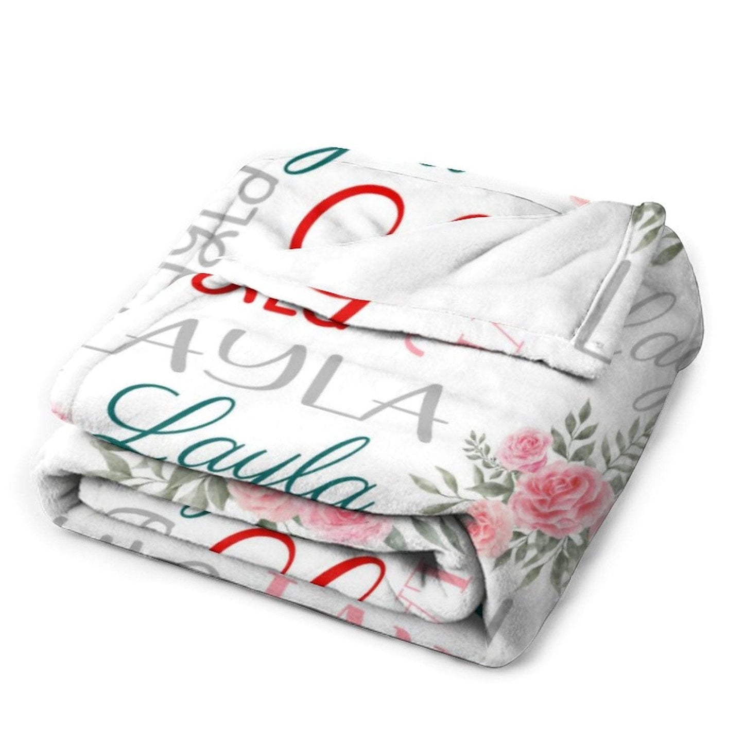 Personalized Floral Name Blanket