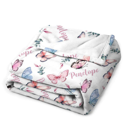 Custom Butterfly Name Blanket-Gift for Kids