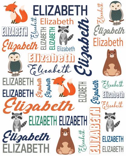 Personalized Cute Animals Name Custom Blanket