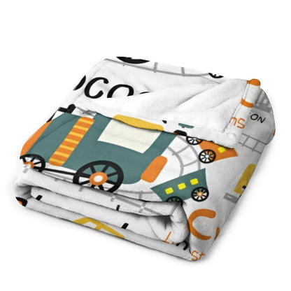 Choo Choo Train Personalized Kid Baby Blanket
