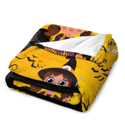 Personalized Daughter Name Blanket-Halloween Witches