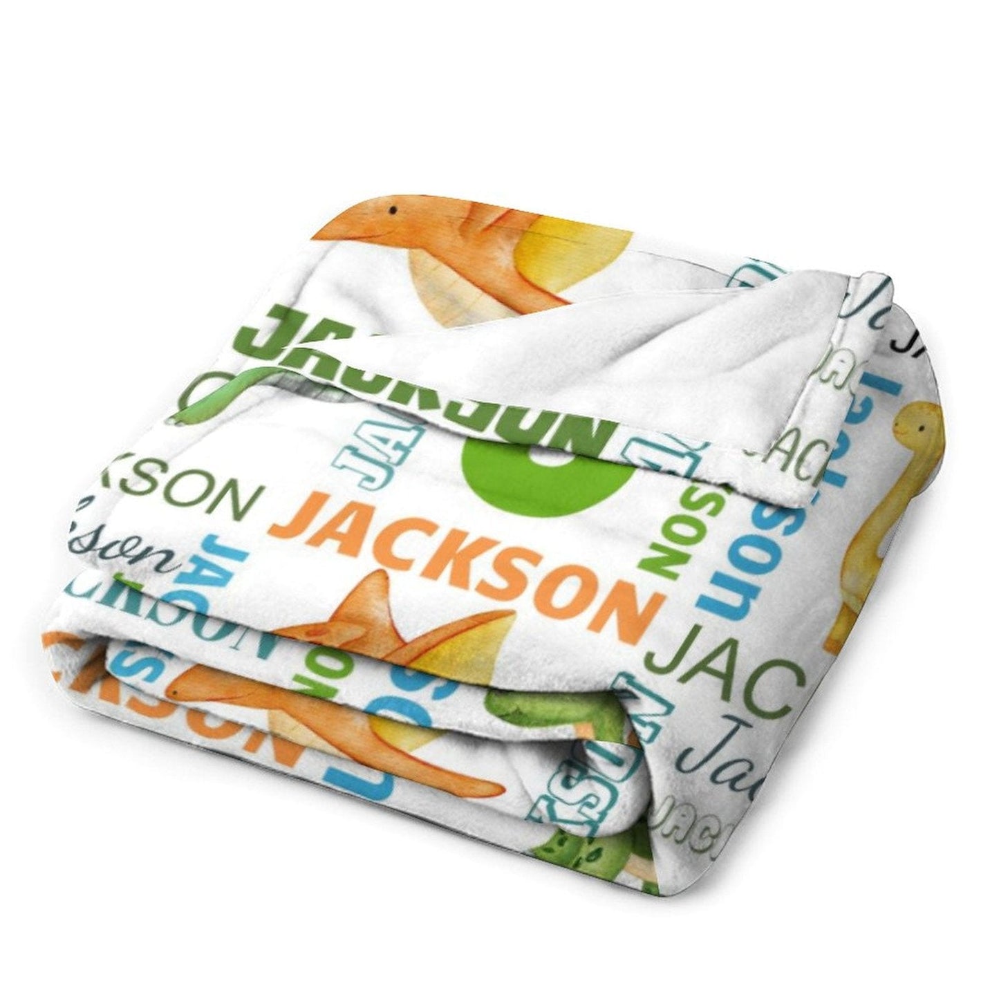 Dinosaur Custom Name Blanket-Personalized Baby Blanket