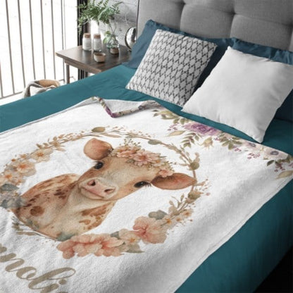 Cow Personalized Blanket - Gift for Baby - Virudhaka