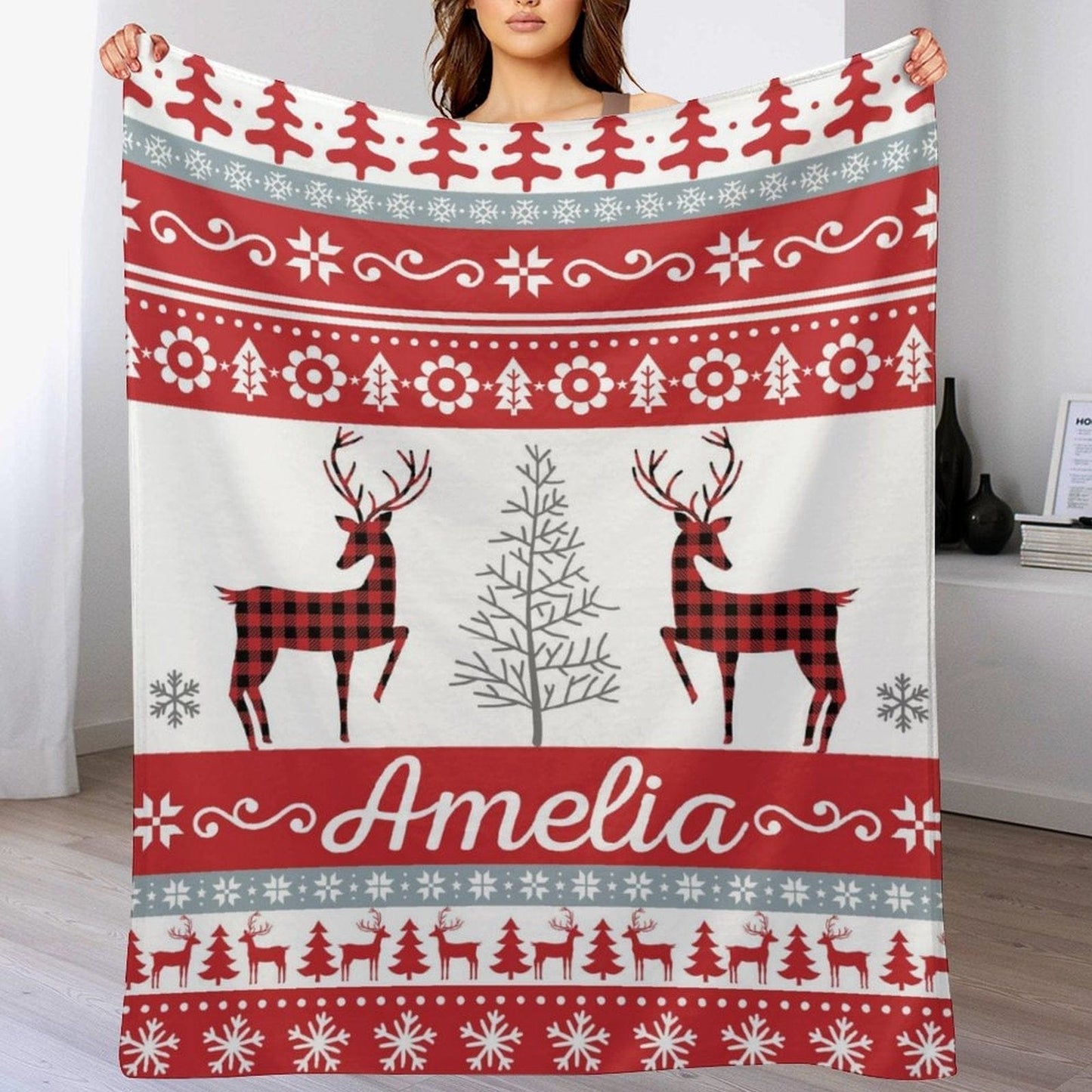 We pay shipping✈️Personalized Christmas Throw Sherpa Blanket