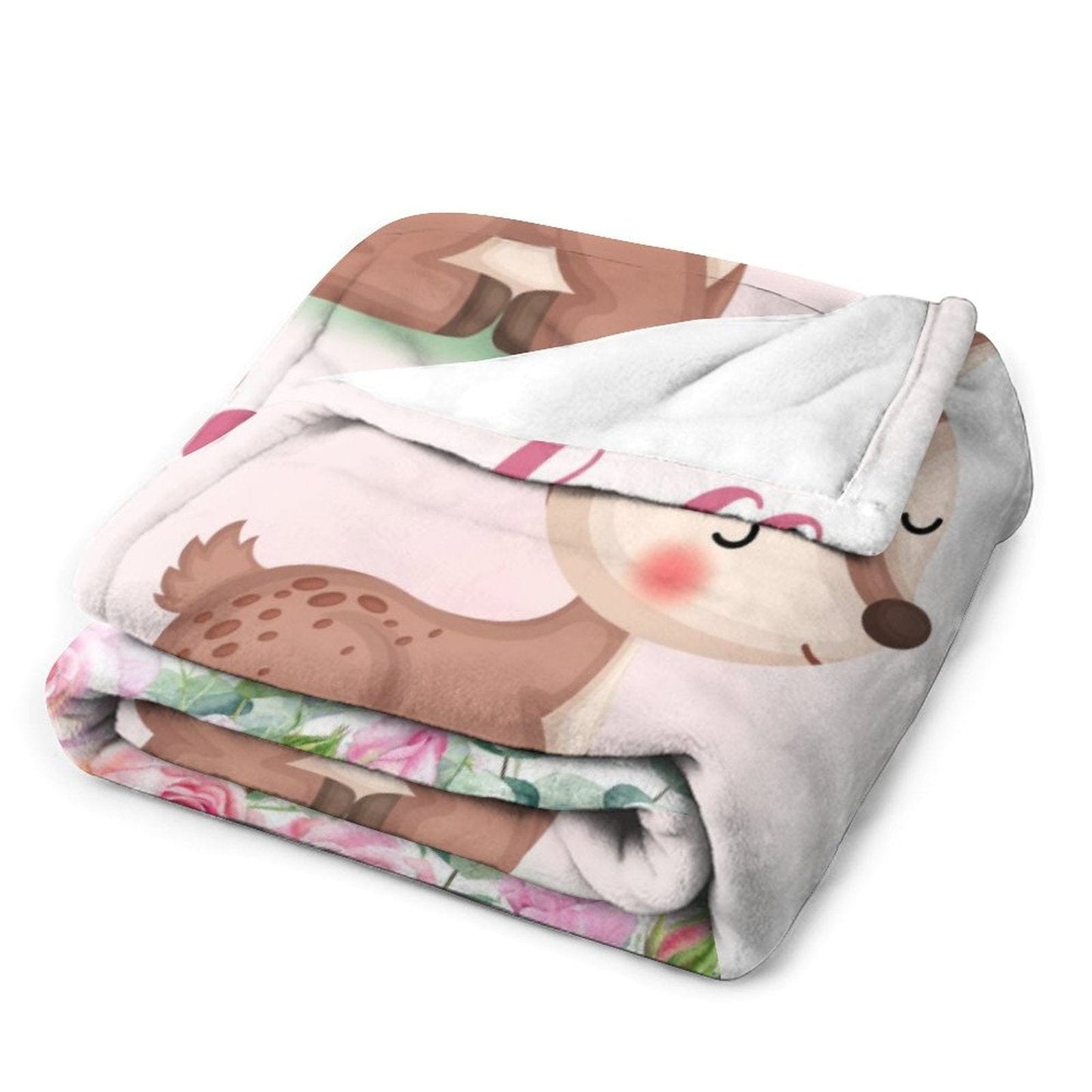 Personalized Customized Name Baby Girl Blanket-Baby Deer Blankets