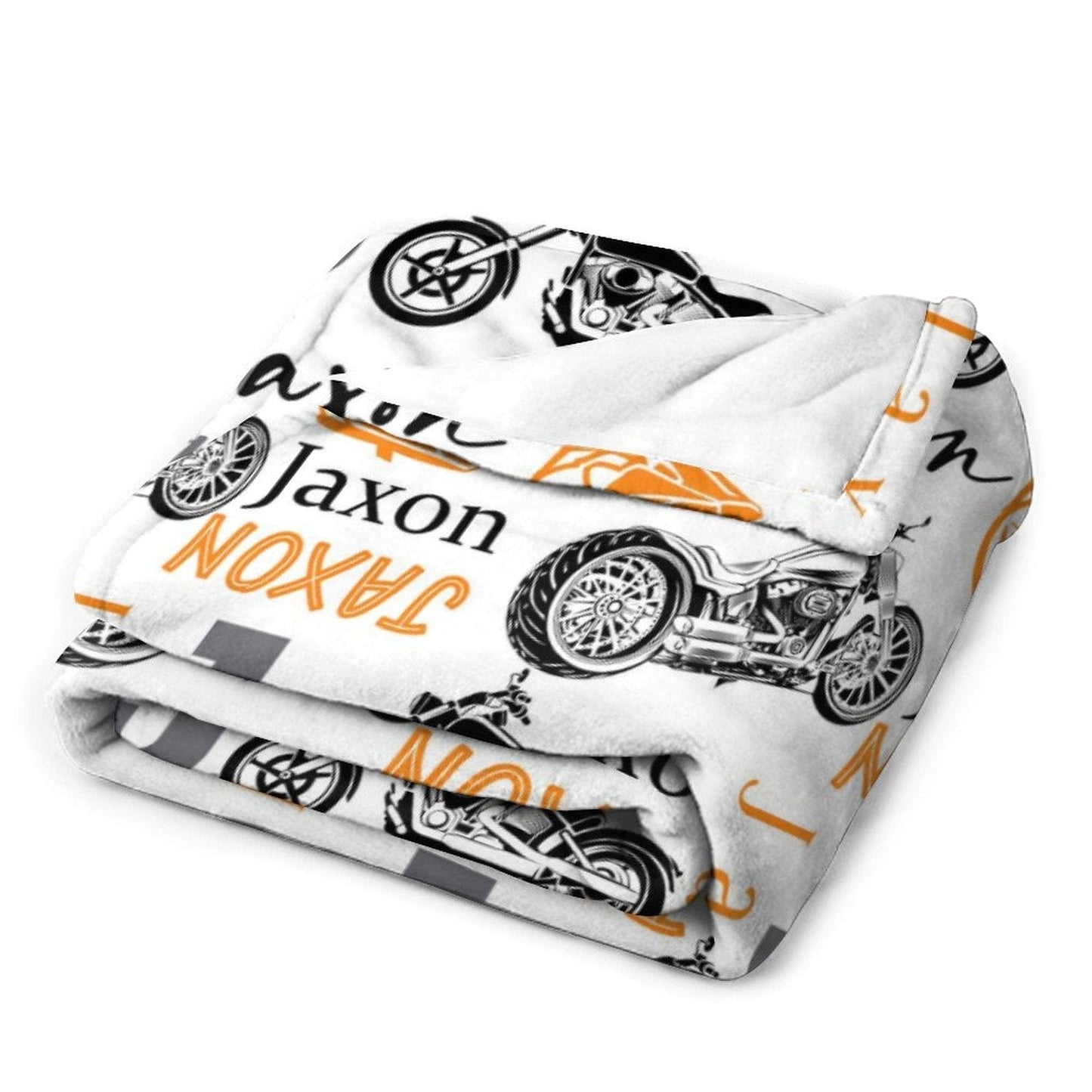 Personalized Motorcycle Theme Custom Name Blanket