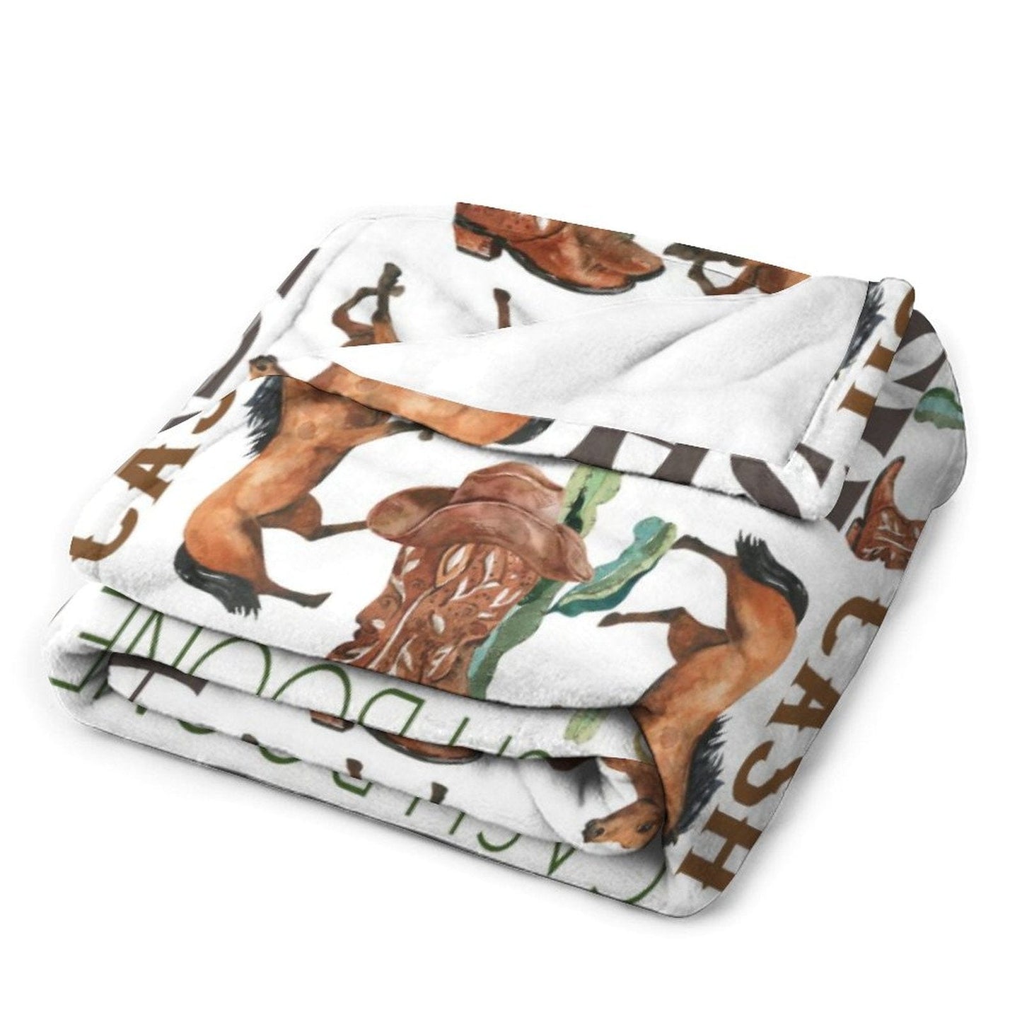 Personalized Western Cowboy Baby Blankets with Name for Boys