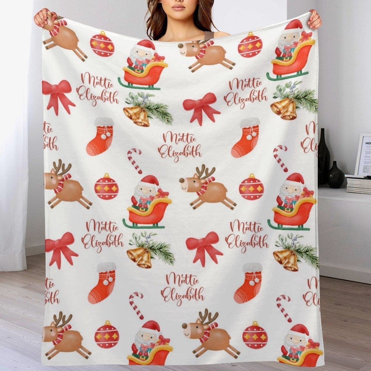 We pay shipping✈️Personalized Christmas Baby Blanket