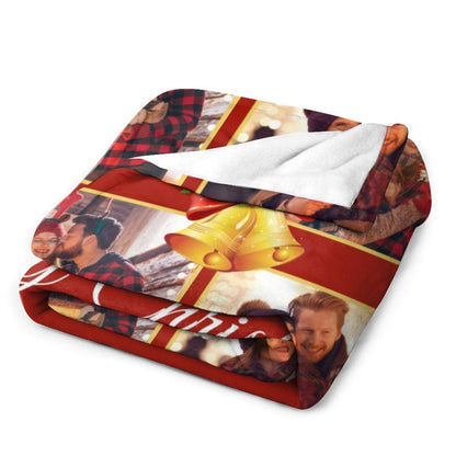 Custom Photo Merry Christmas Blanket For Family
