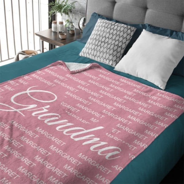 Gift For Grandma Grandpa Grandparents With Grandkids Names Personalized Fleece Blanket - Virudhaka