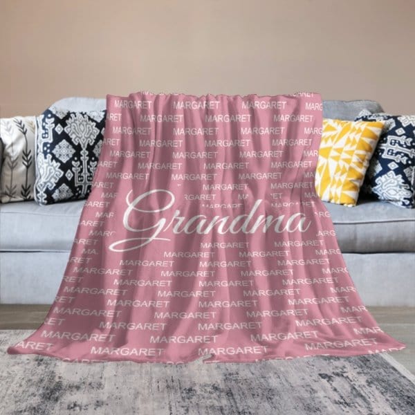 Gift For Grandma Grandpa Grandparents With Grandkids Names Personalized Fleece Blanket - Virudhaka
