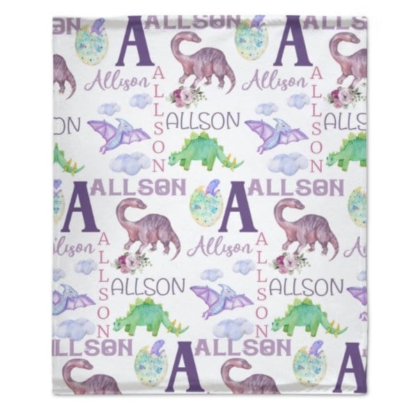 Personalized Name Dinosaur Blanket - Gifts for Kids - Virudhaka