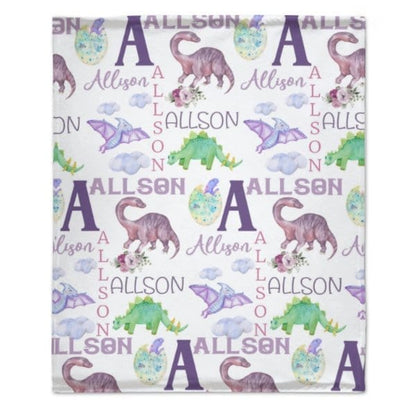 Personalized Name Dinosaur Blanket - Gifts for Kids - Virudhaka