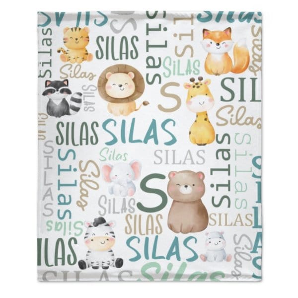 Personalized Woodland Animals Baby Blanket - Birthday Gifts for Baby Kids - Virudhaka