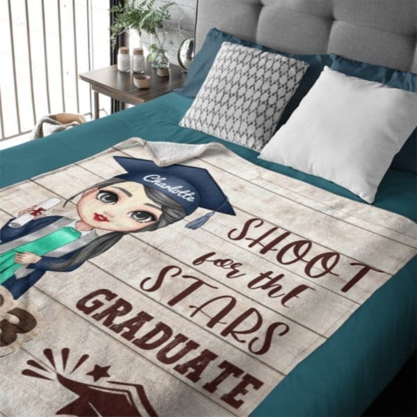 Shoot For The Stars Graduate - Personalized Blanket - virudhaka