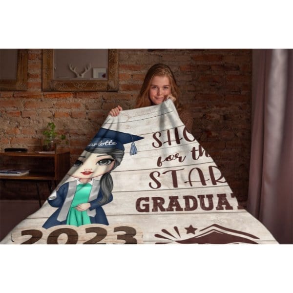 Shoot For The Stars Graduate - Personalized Blanket - virudhaka