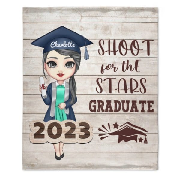 Shoot For The Stars Graduate - Personalized Blanket - virudhaka