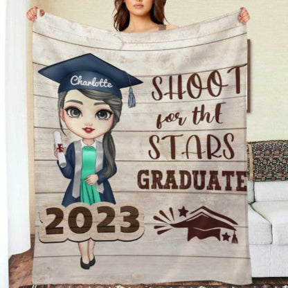 Shoot For The Stars Graduate - Personalized Blanket - virudhaka