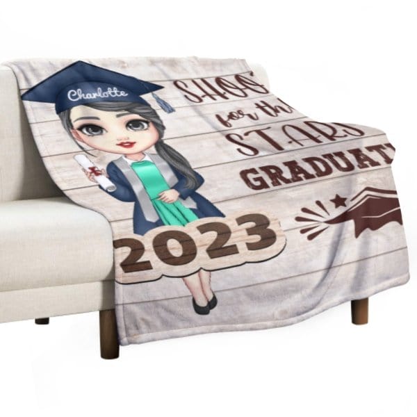 Shoot For The Stars Graduate - Personalized Blanket - virudhaka