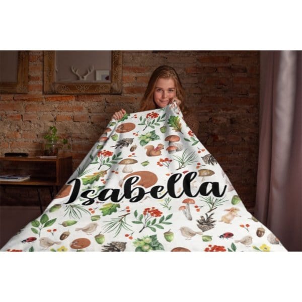 Vintage Forest Custom Name Blanket - Gifts for Baby - Virudhaka
