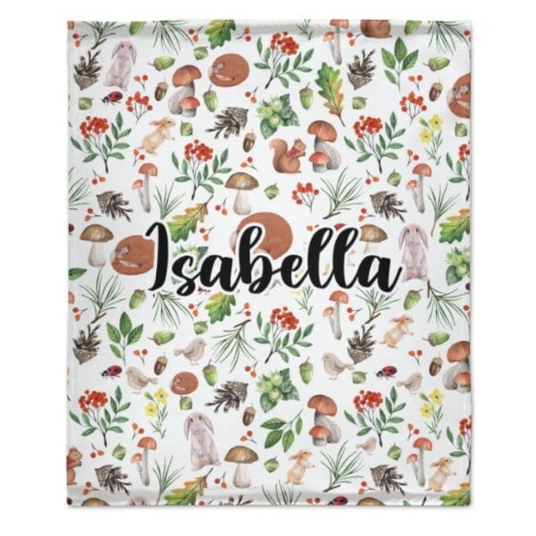 Vintage Forest Custom Name Blanket - Gifts for Baby - Virudhaka