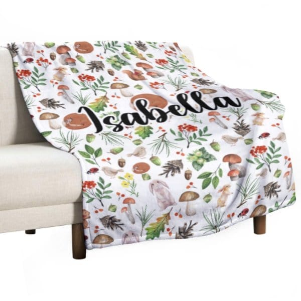 Vintage Forest Custom Name Blanket - Gifts for Baby - Virudhaka