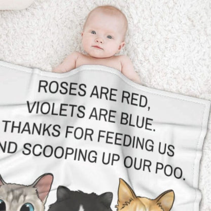 Violets Are Blue Thanks For Scooping Up Our Poo - Personalized Blanket - Virudhaka