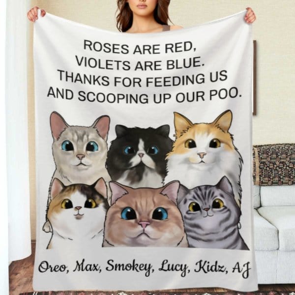 Violets Are Blue Thanks For Scooping Up Our Poo - Personalized Blanket - Virudhaka